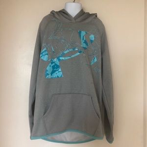 Under Armour Grey Hoodie with Teal Accents